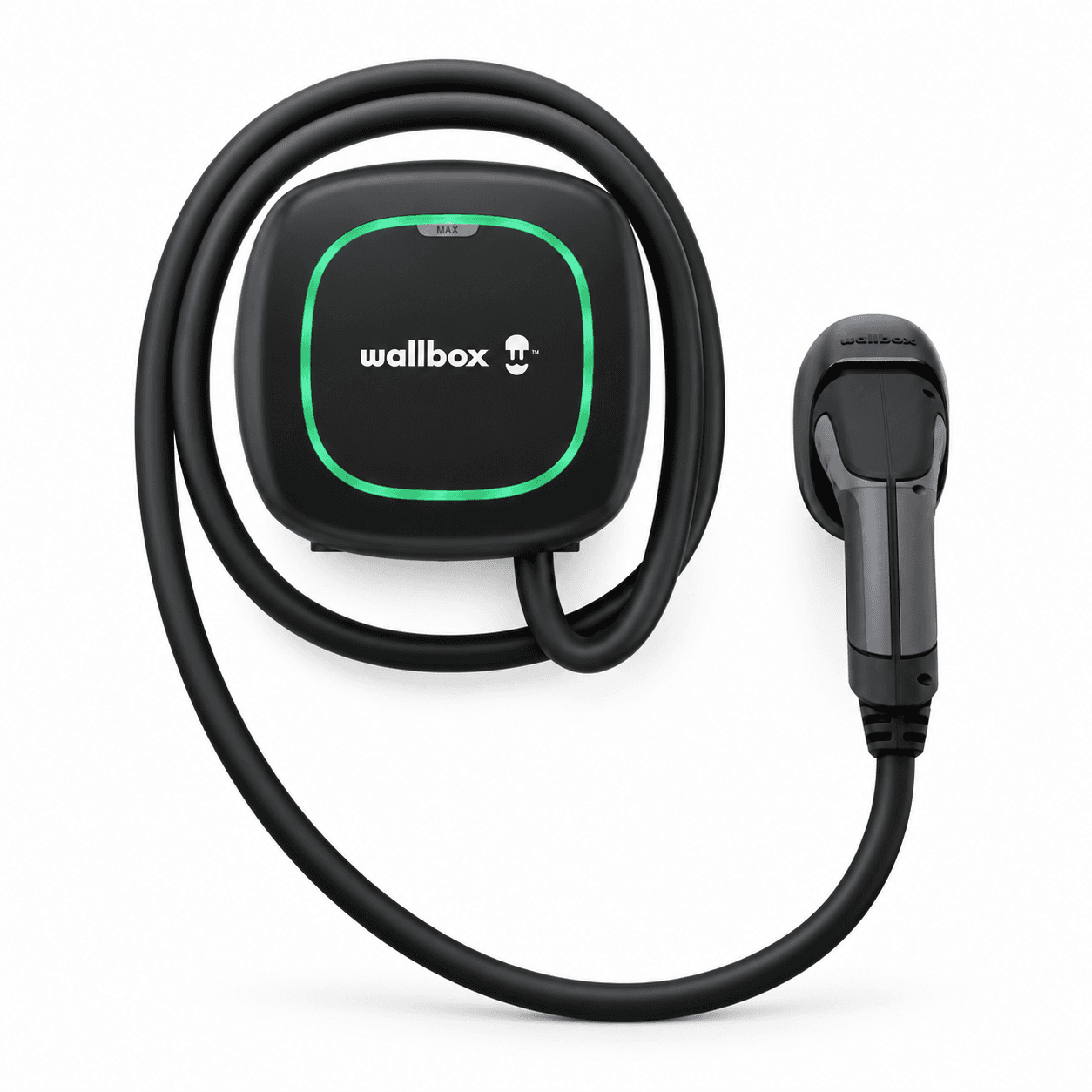 Wallbox Pulsar Max negro con cable de carga